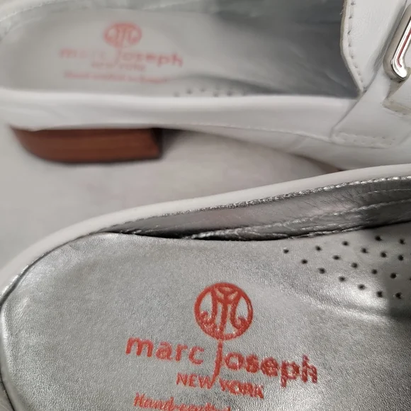 Marc Joseph New York Park Ave Mule White Leather Loafer Slide Silver Bit Size 6 - Picture 11 of 14